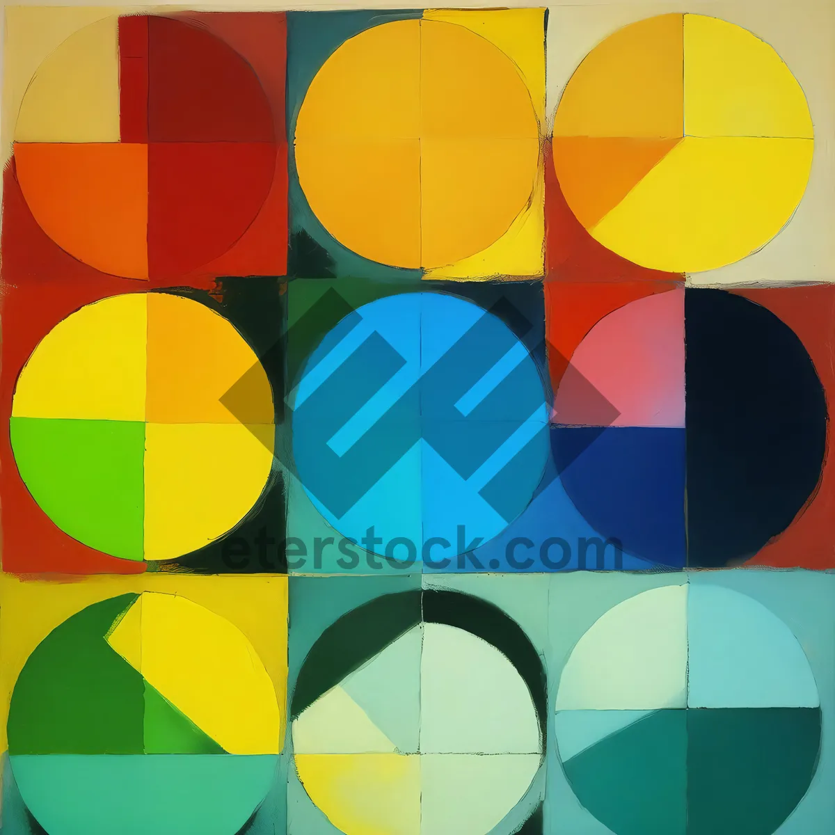 Picture of Colorful Circle Design Pattern Wallpaper Graphic