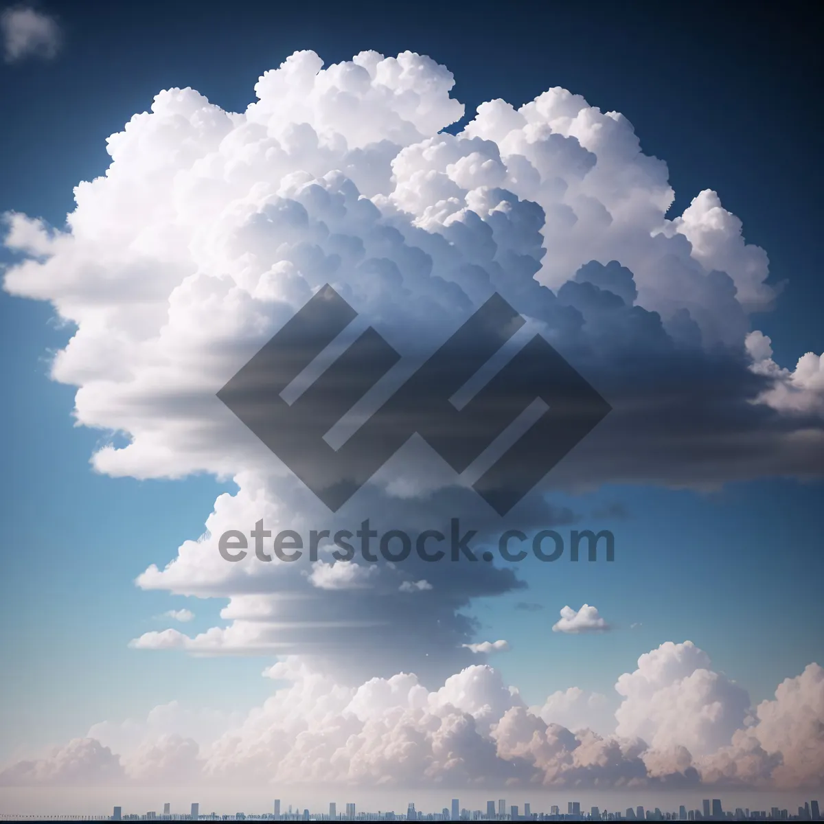 Picture of Vibrant Sky with Fluffy Clouds