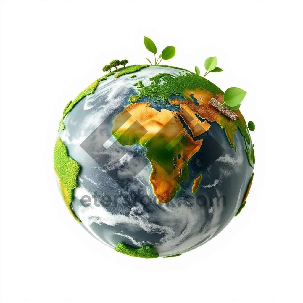 Picture of 3D Earth Globe Design with Glass Reflection