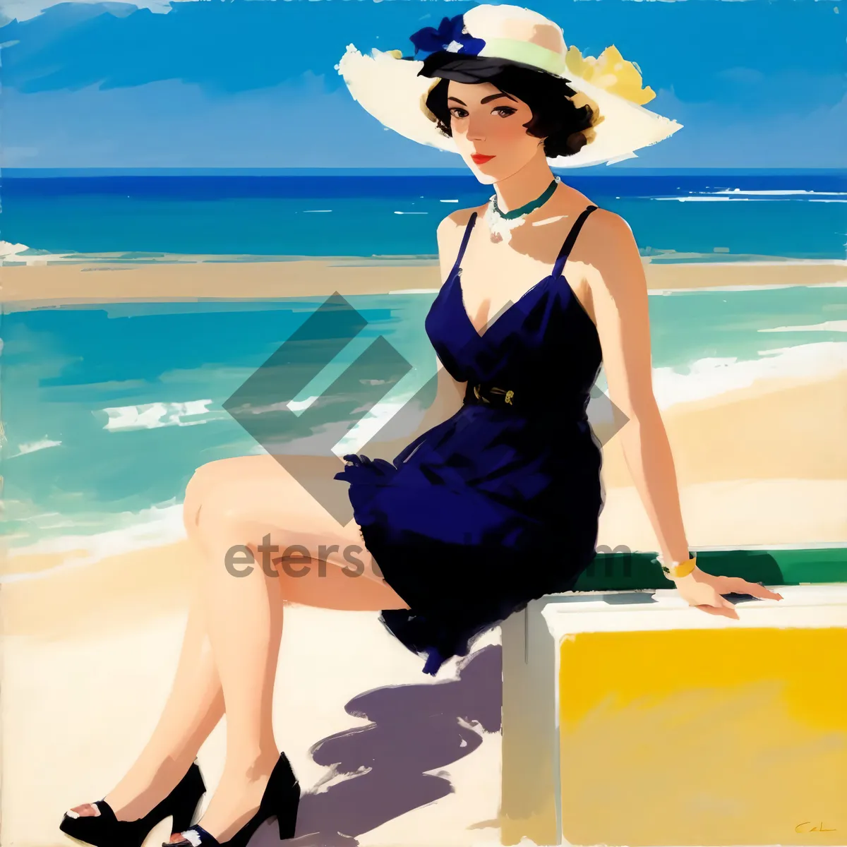 Picture of Beach Babe in Tropical Swimsuit