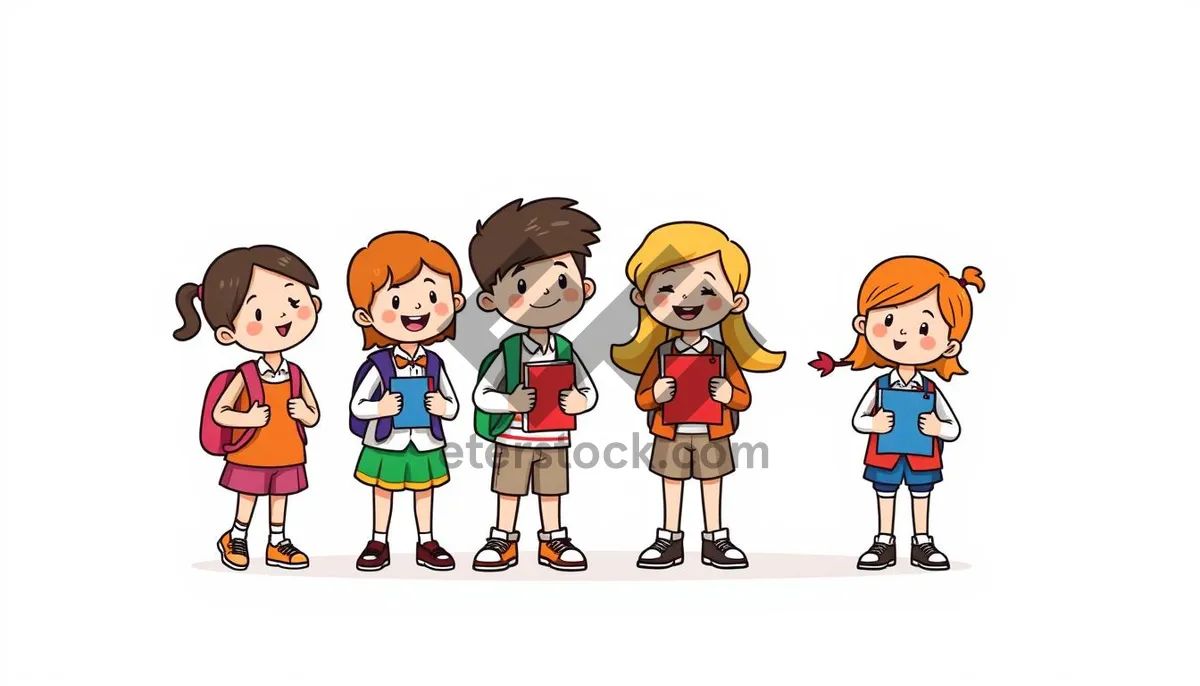 Picture of Cartoon Boy Cutout Clip Art Drawing