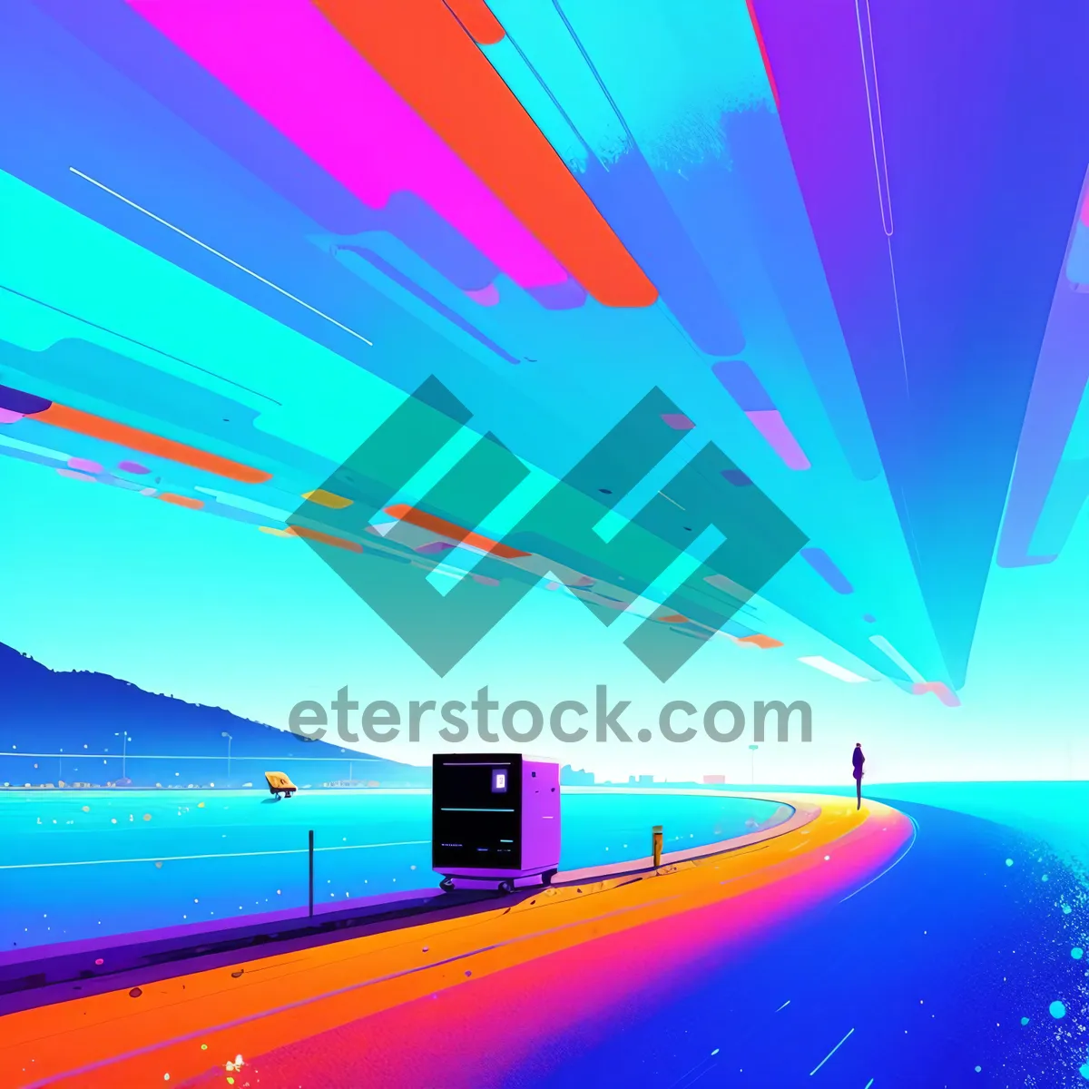 Picture of Vibrant Fractal Lines in Futuristic Art