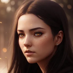 Gorgeous Smasher: Attractive Model with Sensual Makeup and Stunning Hairstyle