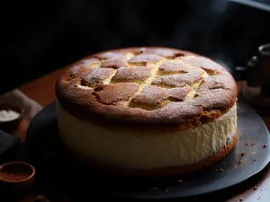 Sweet Chocolate Cake with Cream and Coffee