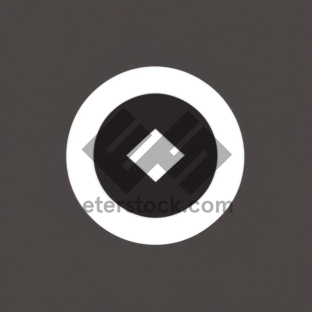 Picture of Modern Round 3D Button Icon - Black Reflection