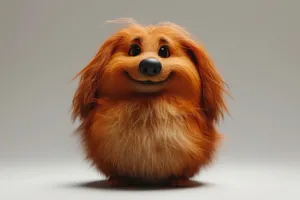 Adorable Brown Puppy Sitting in Studio Portrait