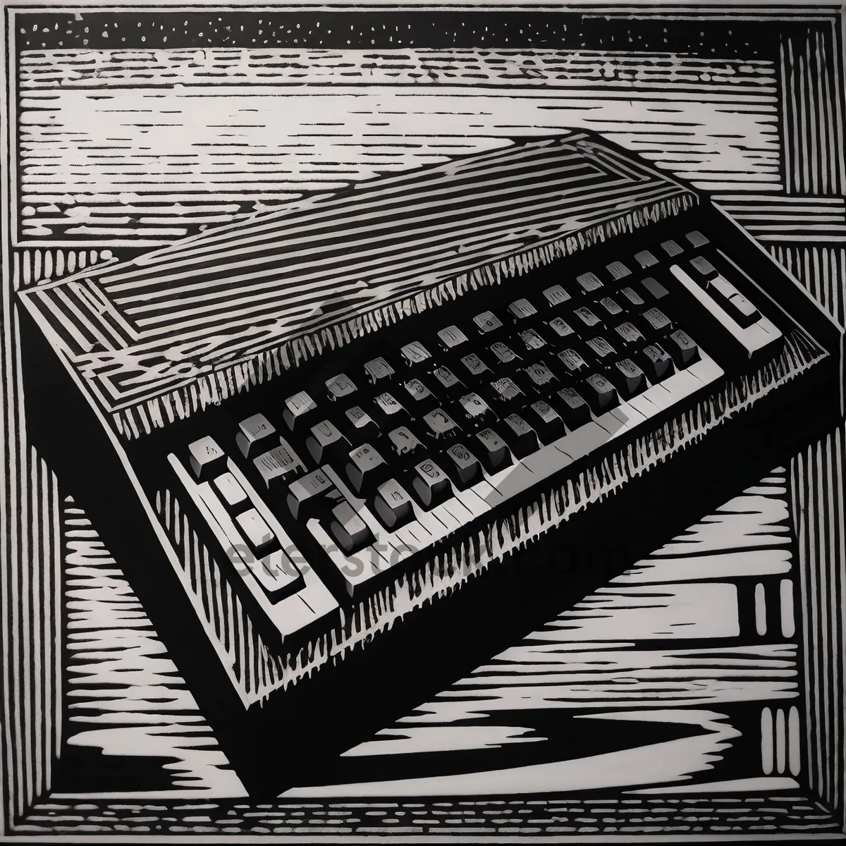 Picture of Electronic Music Keyboard with Synthesizer and Accordion