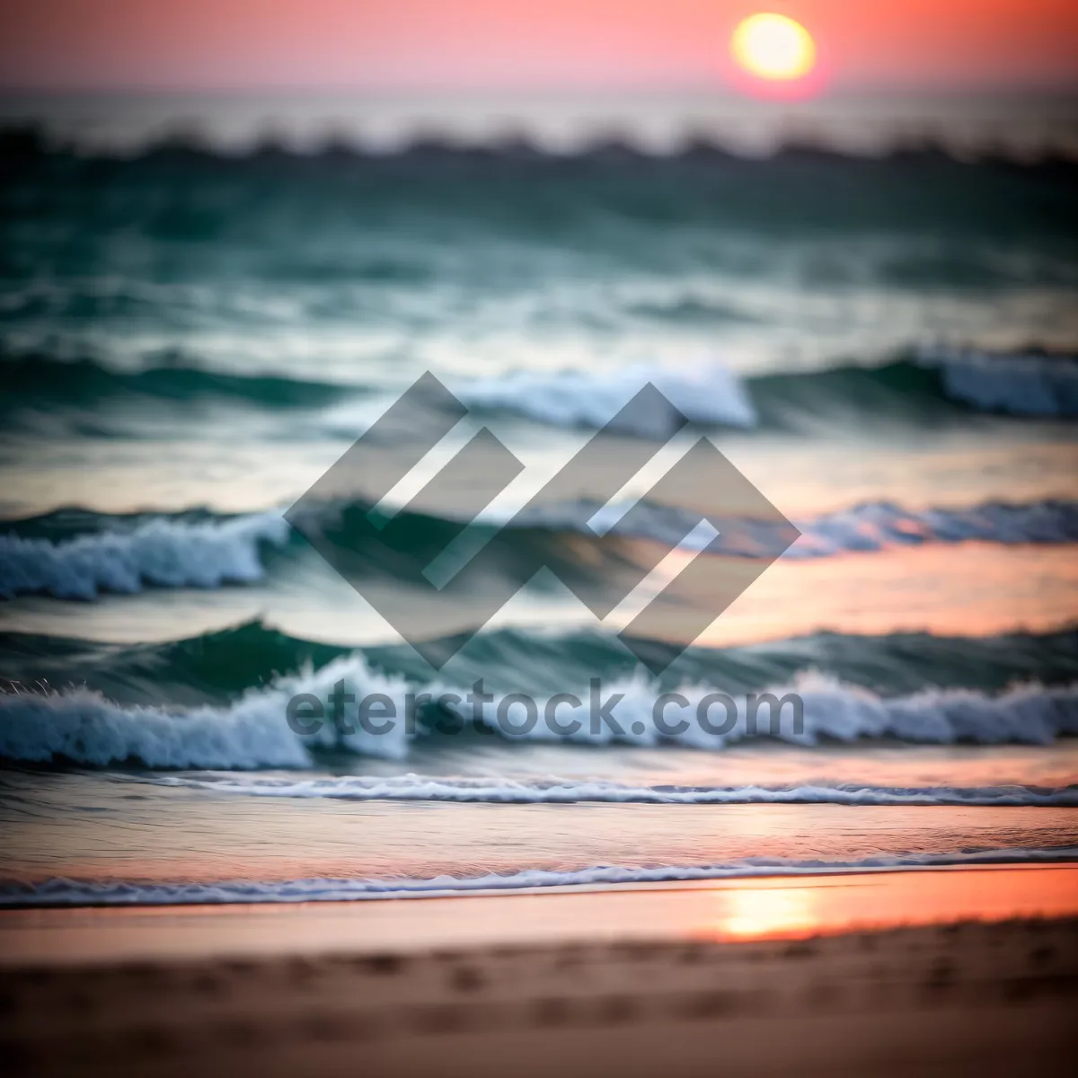 Picture of Golden Horizon: Serene Sunset over the Ocean