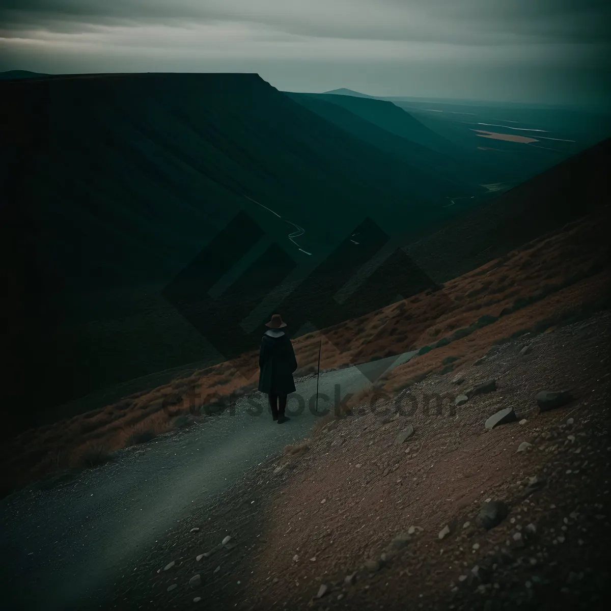 Picture of Scenic Mountain Highway with Dramatic Sunset