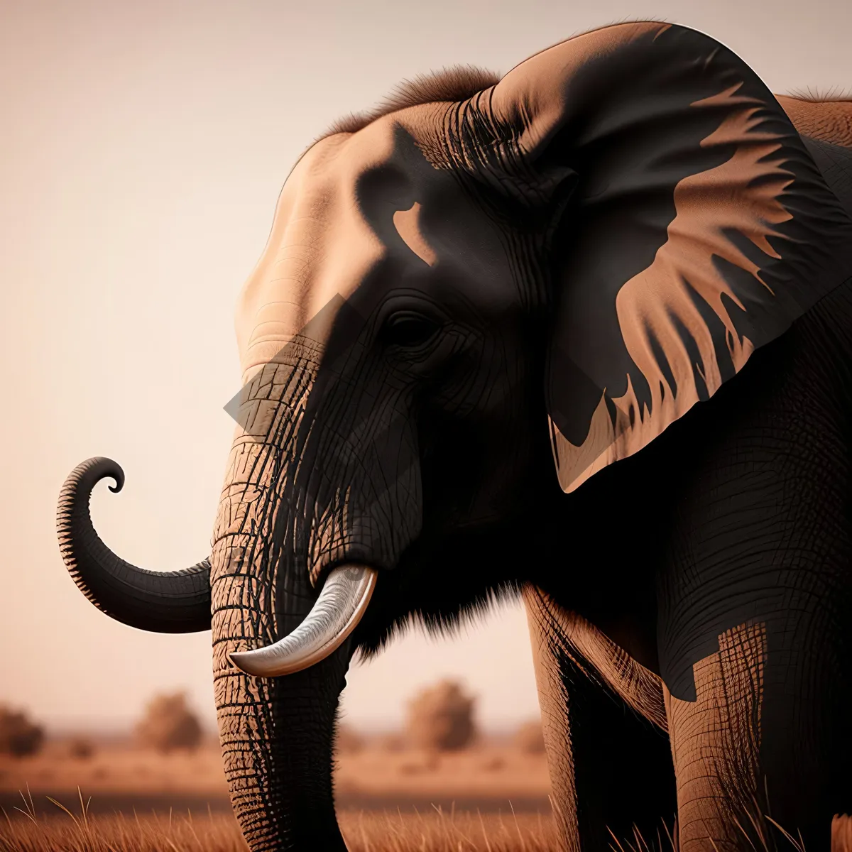 Picture of Majestic Elephant Silhouette in Wild Safari