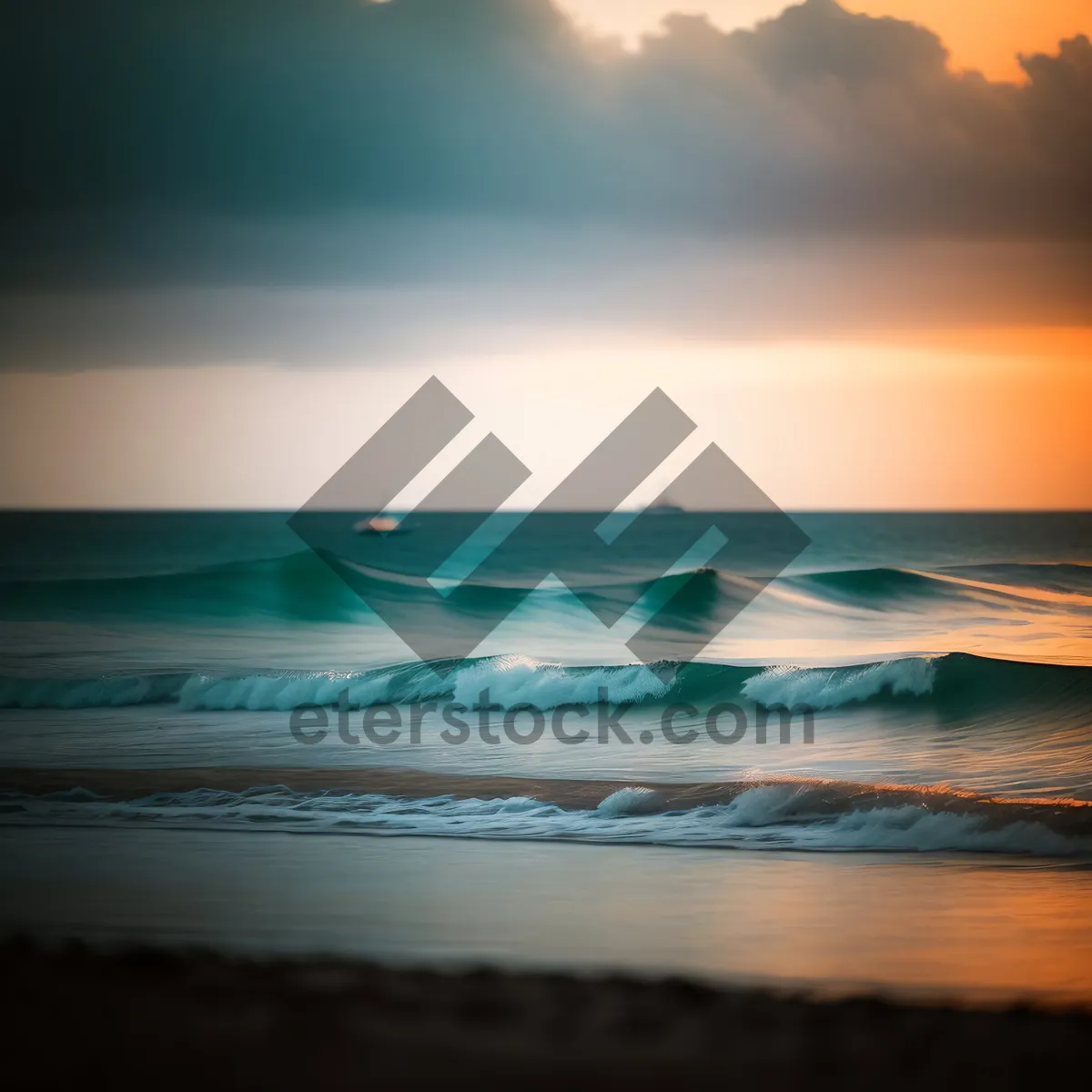 Picture of Serenity by the Shore: Sun-kissed Horizon
