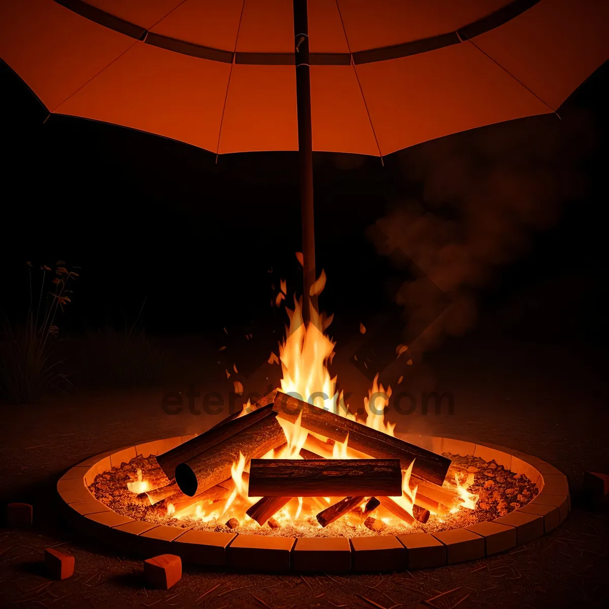 Picture of Flaming Carousel Ride with Black Lampshade