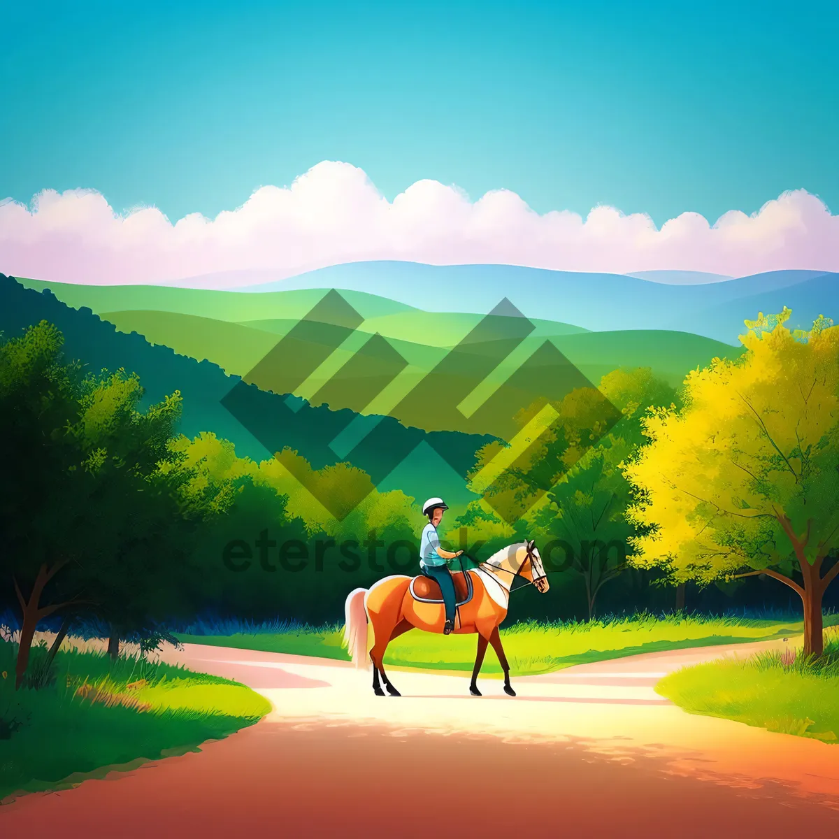 Picture of Serene countryside sunset over vast meadows