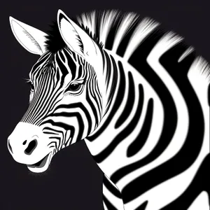 Striped Zebra Grazing in Wildlife Reserve