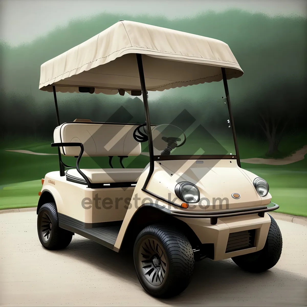 Picture of Sporty Golf Cart for Smooth Transportation on Wheels