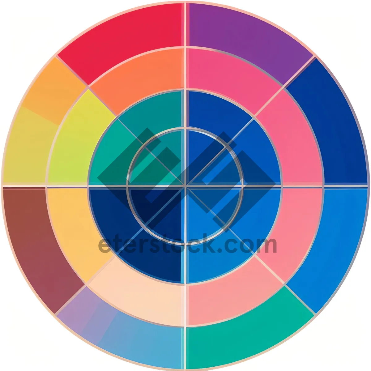 Picture of Artistic Grid Circle Swatch: Round Graphic Pattern