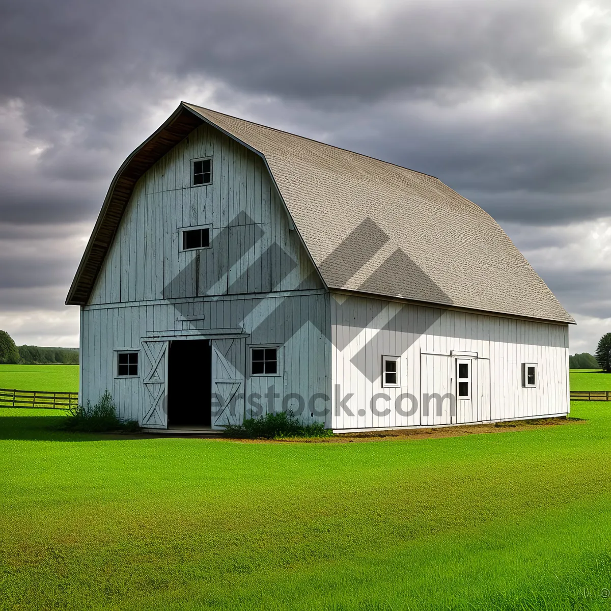 Picture of Rustic Country Farmhouse with Old Barn