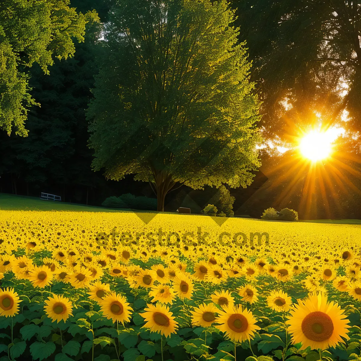 Picture of Bright Sunflower Field in Summer