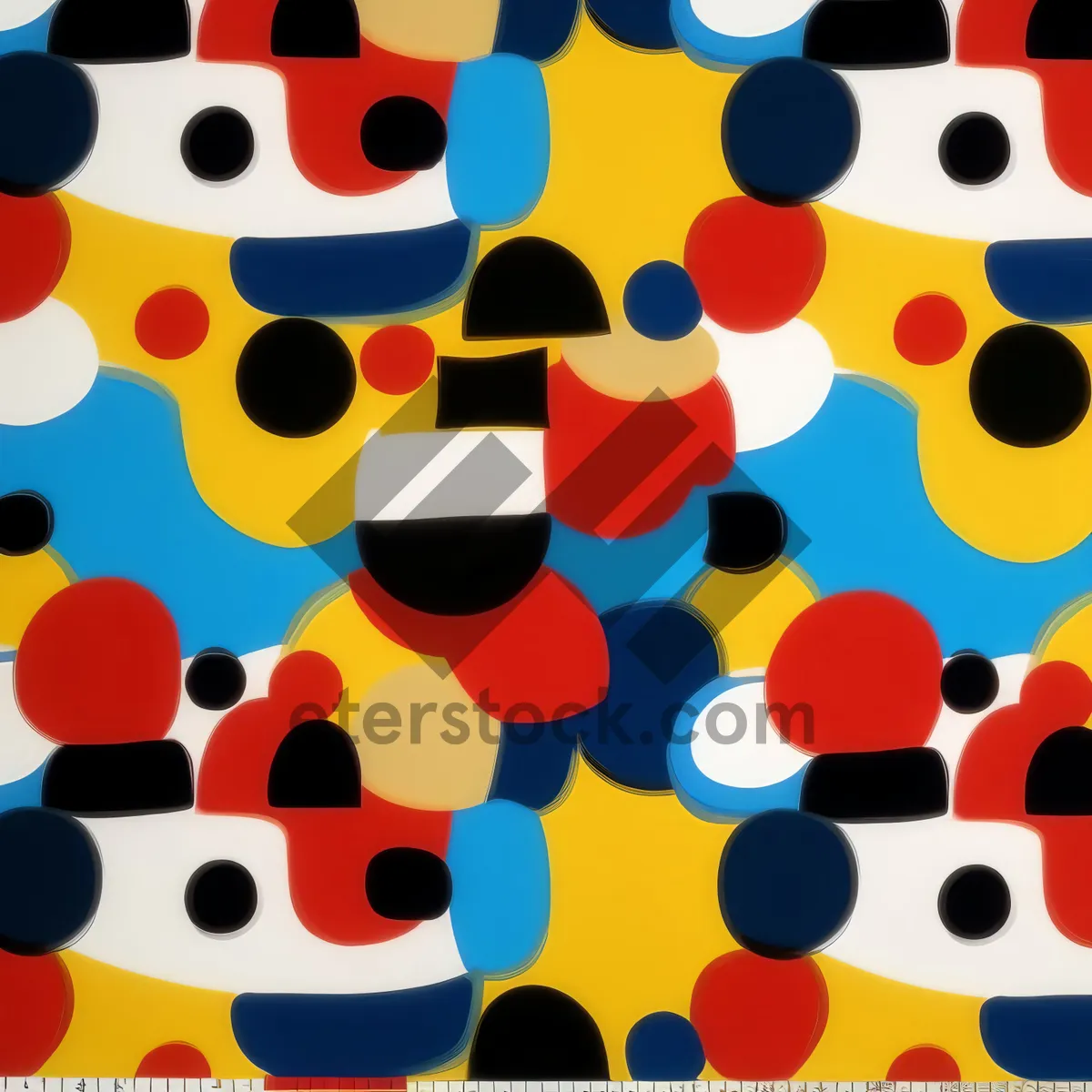 Picture of Modern yellow polka dot retro seamless tile pattern deco