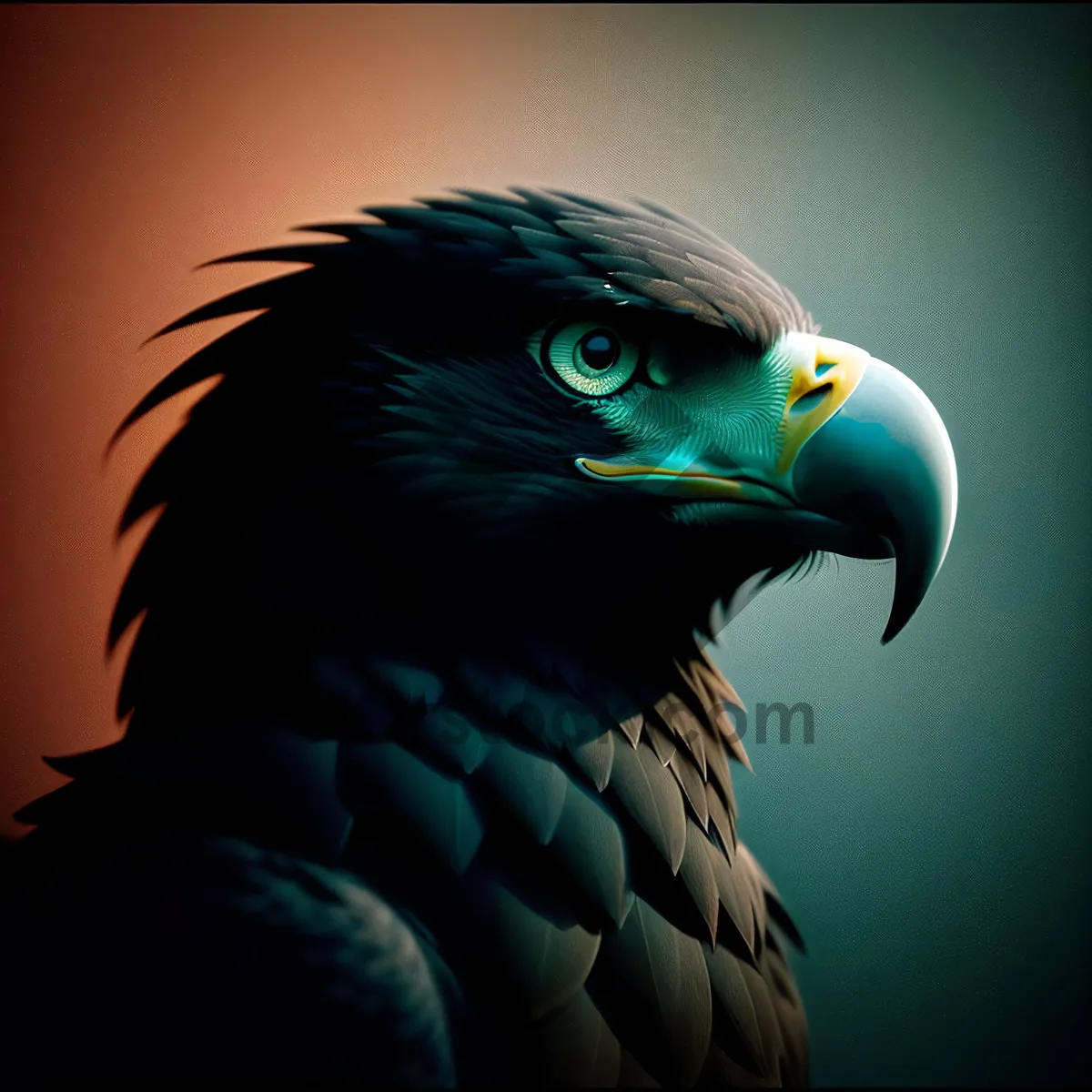 Picture of Bald Eagle - Majestic Predator with Piercing Yellow Eyes