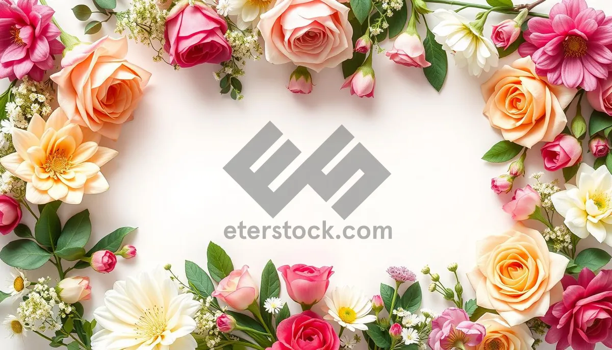 Picture of Beautiful Wedding Flower Bouquet with Pink Roses