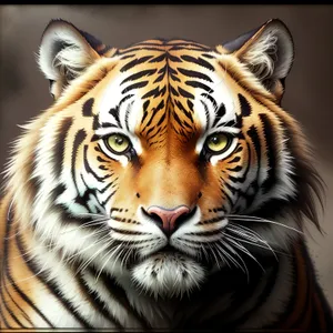 Striped Jungle Hunter: Majestic Tiger Cat