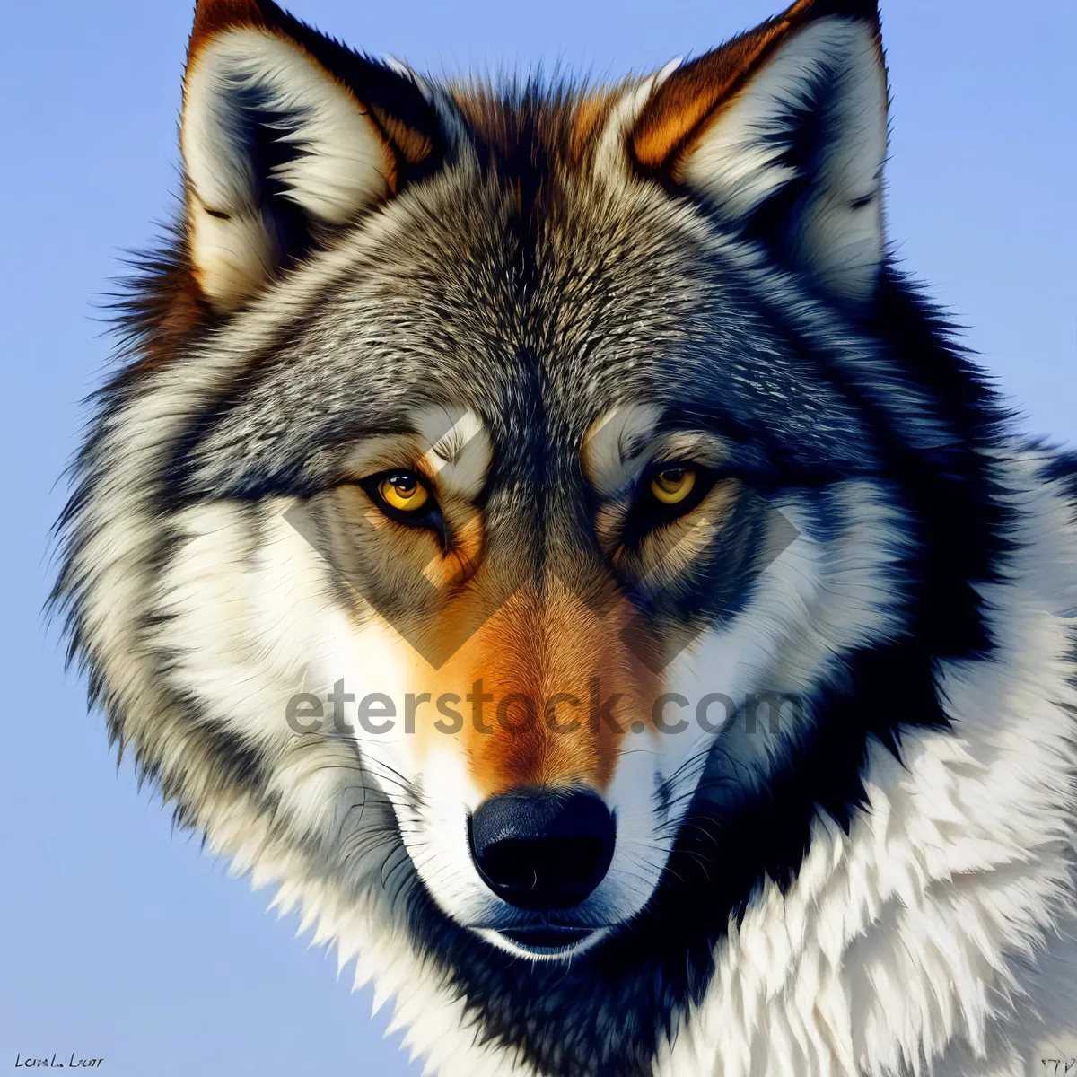 Picture of Fierce and Fluffy Canine Portrait in Studio