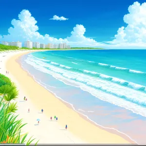 Serene Seascape: Tropical Paradise by the Shore