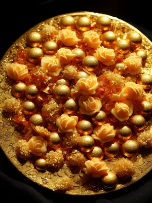 Garlic Chickpea Holiday Food Decoration Close-Up.