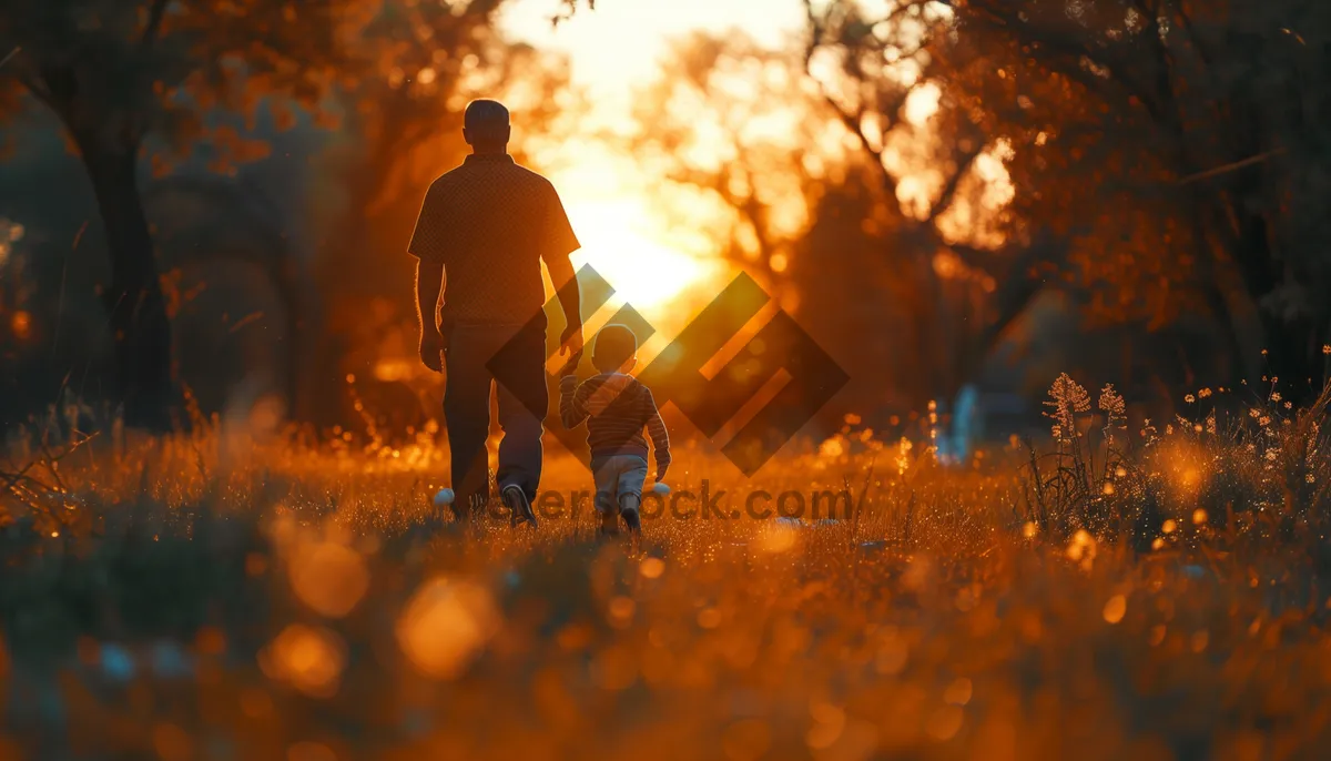 Picture of Silhouetted man enjoying sunrise with a sky apparatus