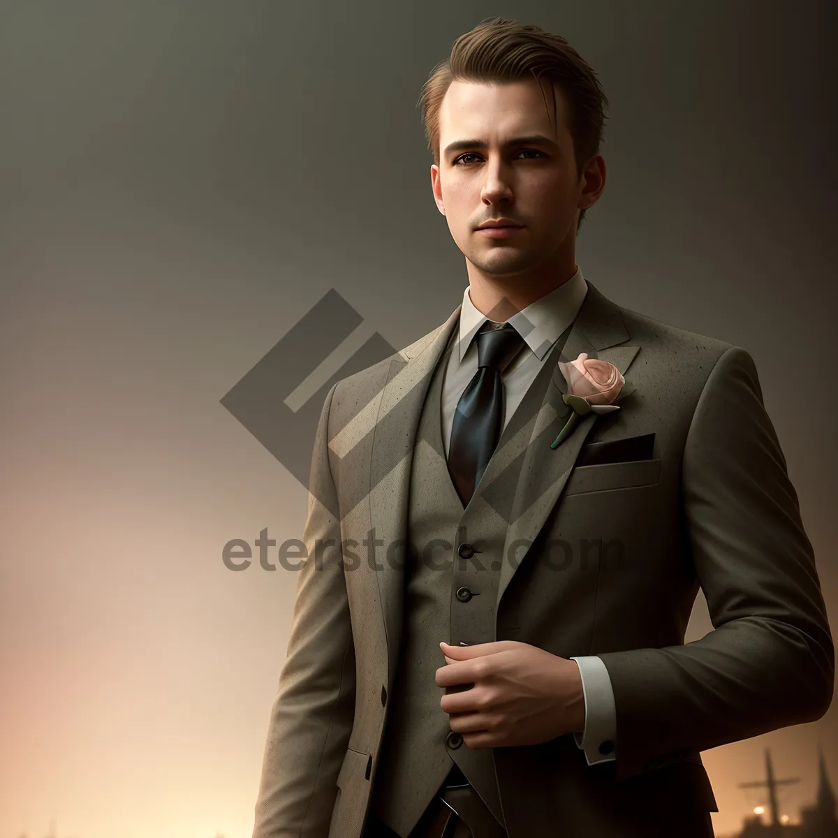 Picture of Successful Businessman in Professional Suit