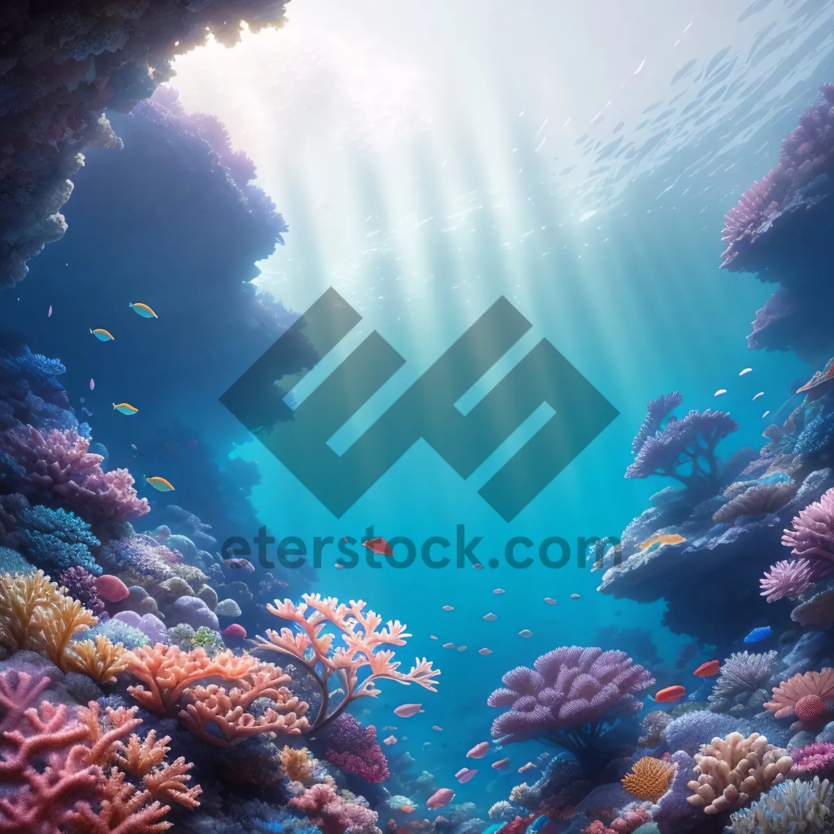 Picture of Tropical Reef: Vibrant Marine Life in Crystal Clear Waters