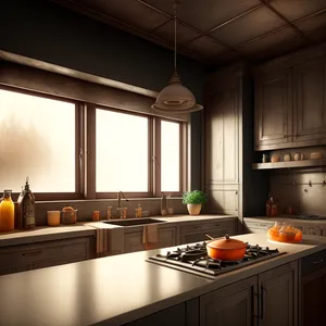 Modern Kitchen Interior with Stylish Furniture and Elegant Design