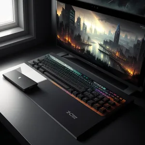 Modern Portable Laptop Keyboard and Monitor