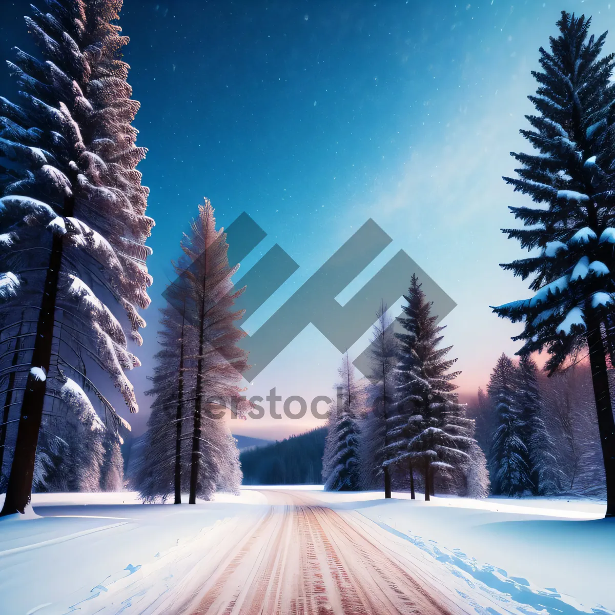 Picture of Winter Wonderland on Frosty Mountains
