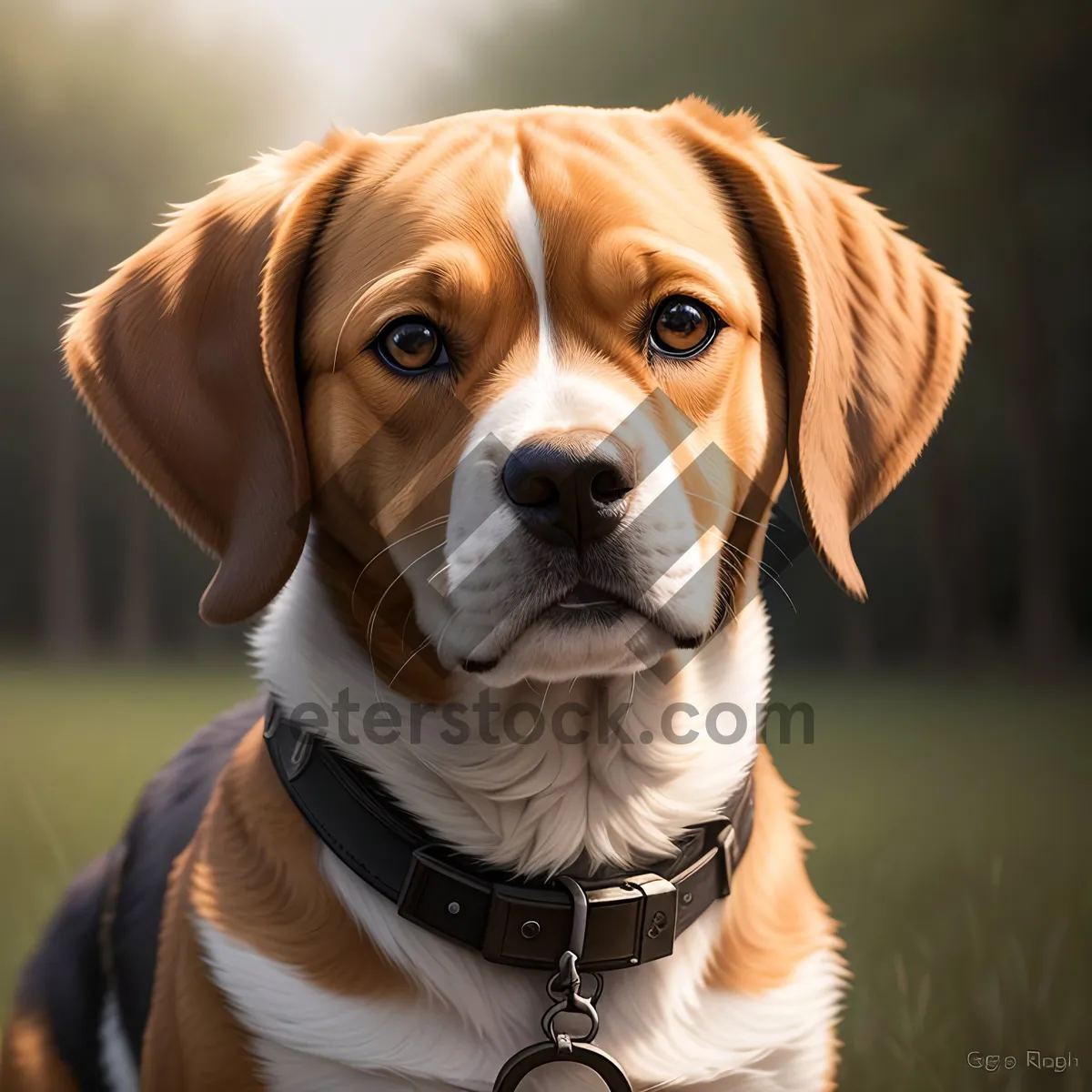 Picture of Cute Beagle Puppy - Studio Portrait of Adorable Purebred Dog