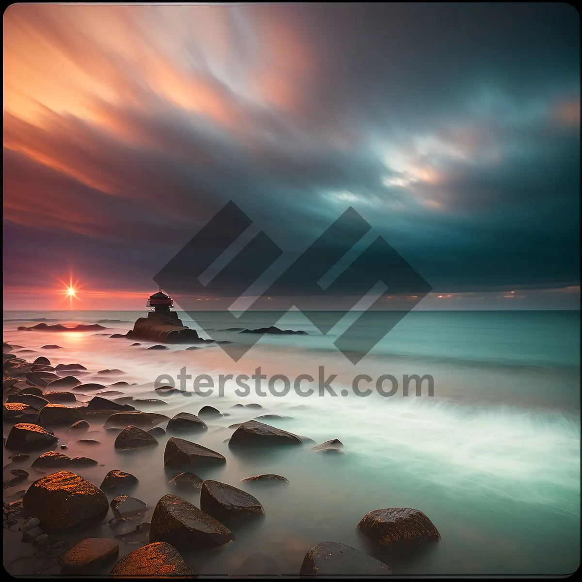 Picture of Tranquil Sunset over Blissful Beach