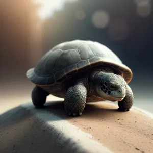 Cute Aquatic Tortoise Seeking Shelter in Shell