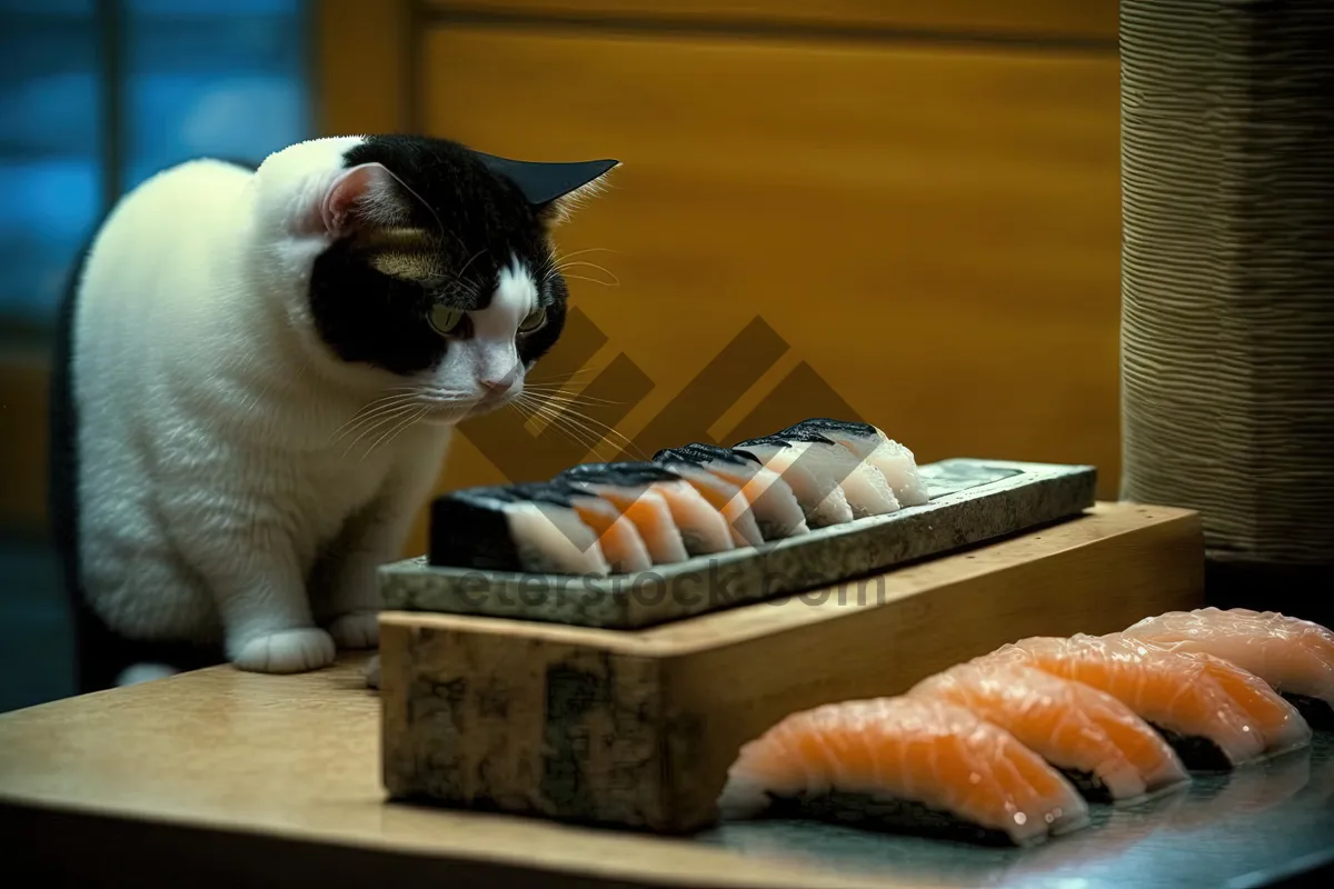 Picture of Cute Cat Sushi Lover