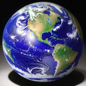 Earth Globe: Continents and Oceans in Space