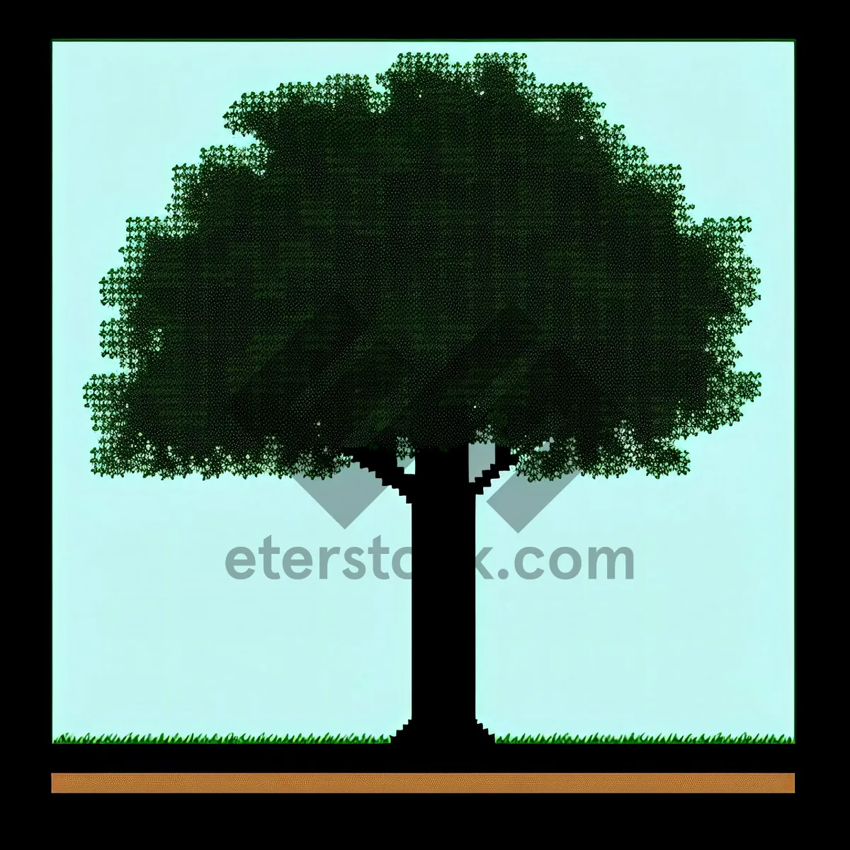 Picture of Black Silhouette Tree against Night Sky Design