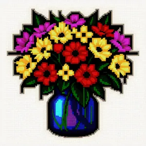 Colorful Spring Floral Bouquet with Birdhouse Gift