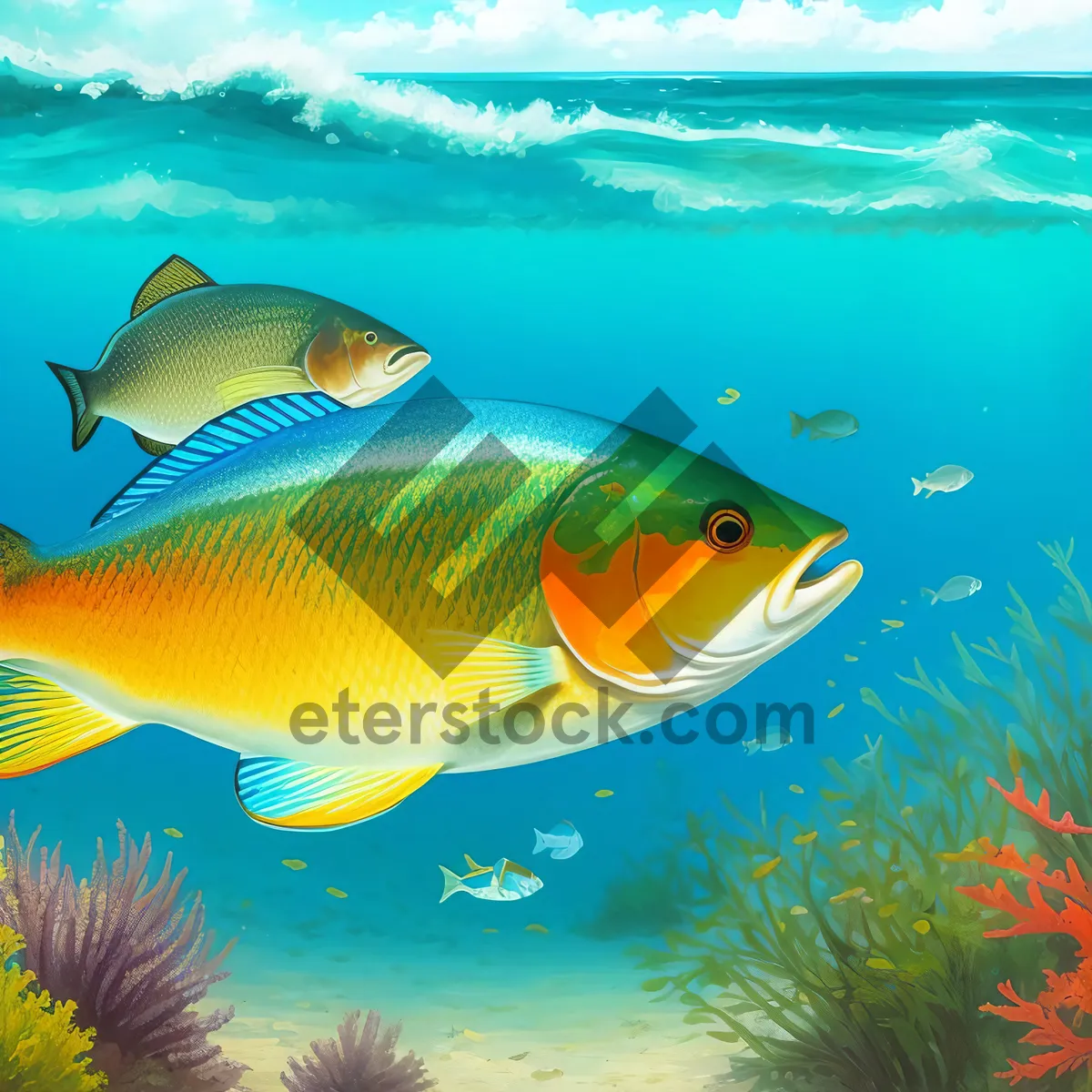 Picture of Vibrant Marine Life in Tropical Coral Reef