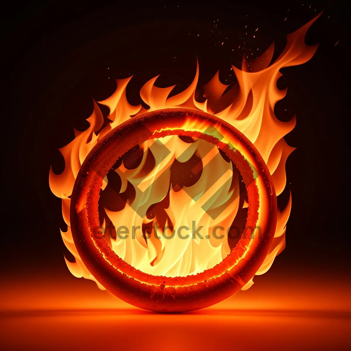 Picture of Blazing Gold Fire Symbol in Vibrant Yellow Design