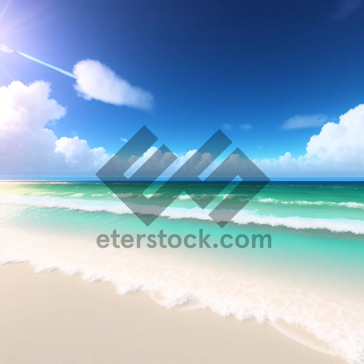 Picture of Sunny Shore Paradise: Tranquil Beachscape with Turquoise Waves