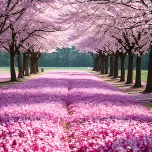 Vibrant Blooms in Lush Garden