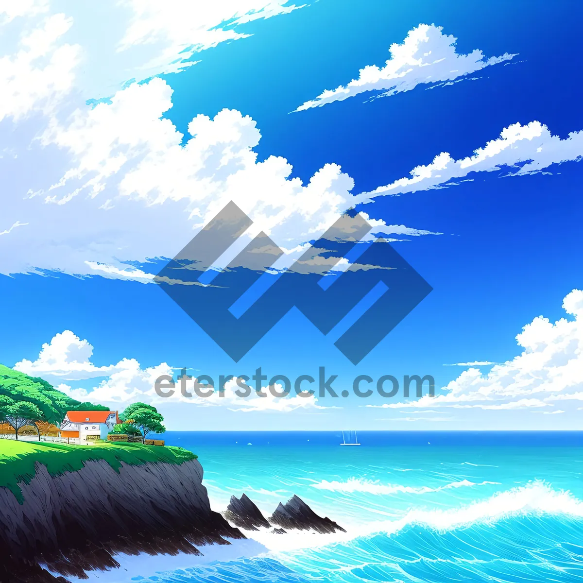 Picture of Turquoise Waterscape at Tropical Beach Paradise