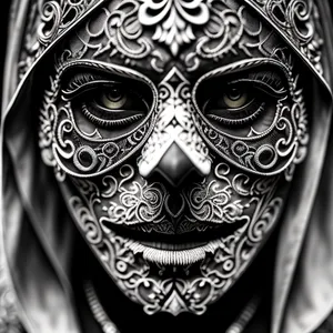 Golden Venetian Masquerade Mask, Artistic Carnival Attire