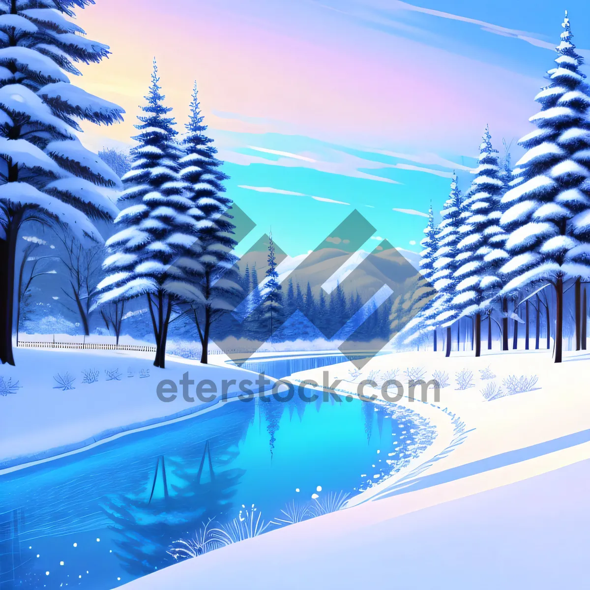 Picture of Winter Wonderland Escape amidst Snowy Mountains