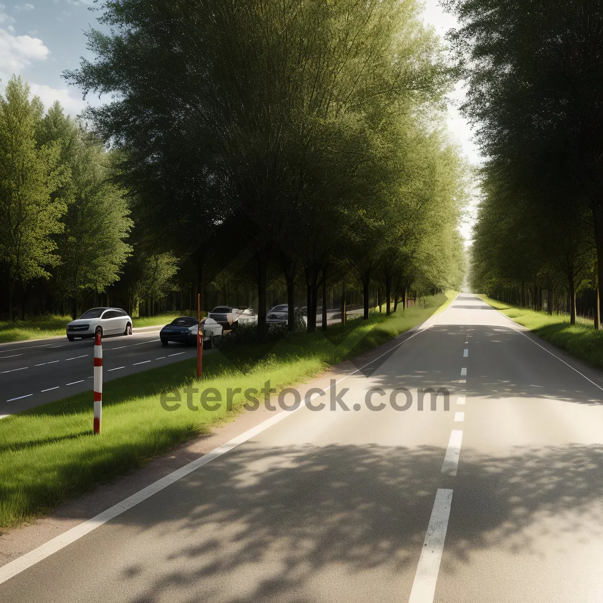 Picture of Scenic Highway Drive through Countryside Landscape